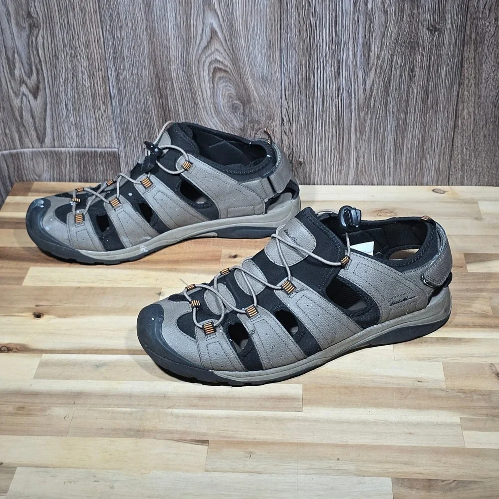 Eddie Bauer Men's Flow Hiking Sport Water Sandals‎ 11 Gray Bungee Hiking Outdoor